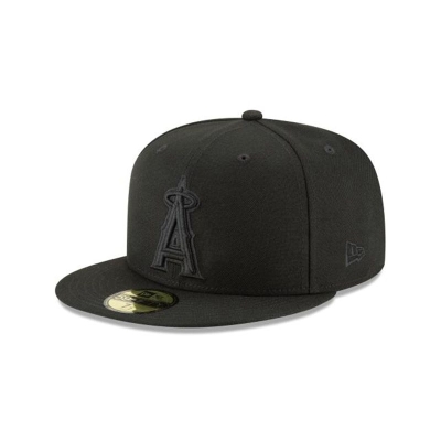 Los Angeles Angels Gorra | New Era MLB Black On Black 59fifty Fitted Cap Mexico - Negros